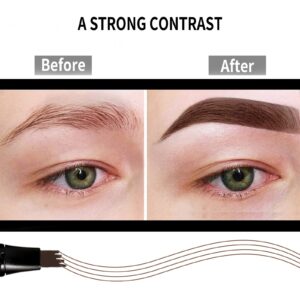 Boobeen Eyebrow Pen Waterproof Liquid Eyebrow Pencil, Microblading Eyebrow Pen with Precision Applicator, Creates Natural Eyebrow Makeup