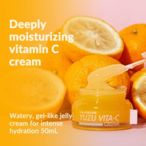 LALARECIPE Yuzu Vitamin C Face Cream | Skin Brightening Cream for Face w/Niacinamide | Glow Boosting Hydrating Face Moisturizer Face Cream for Dark Spots | Daily Moisturizer for Face (1.69 fl oz)