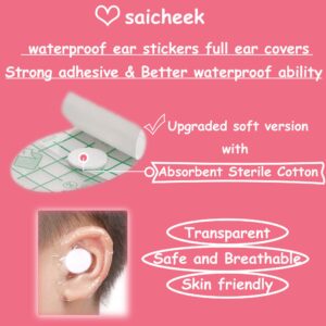 saicheek 20-Pack Baby Ear Covers for Shower with Cotton Ball,Baby Shower Cap Baby Ear Protection for Bath,Waterproof Ear Covers Ear Stickers for Swimming,Shower Cap for Kids Toddler