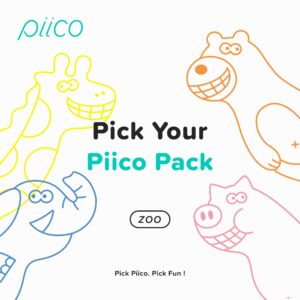 Piico Unflavored Kids Floss - No Fluoride Dual Line Dental Floss Picks - Fun Oral Care in Colorful Floss Sticks Design - Kids Flossers Prevent Tooth Decay & Gum Disease - 240 Count Zoo & Travel Case