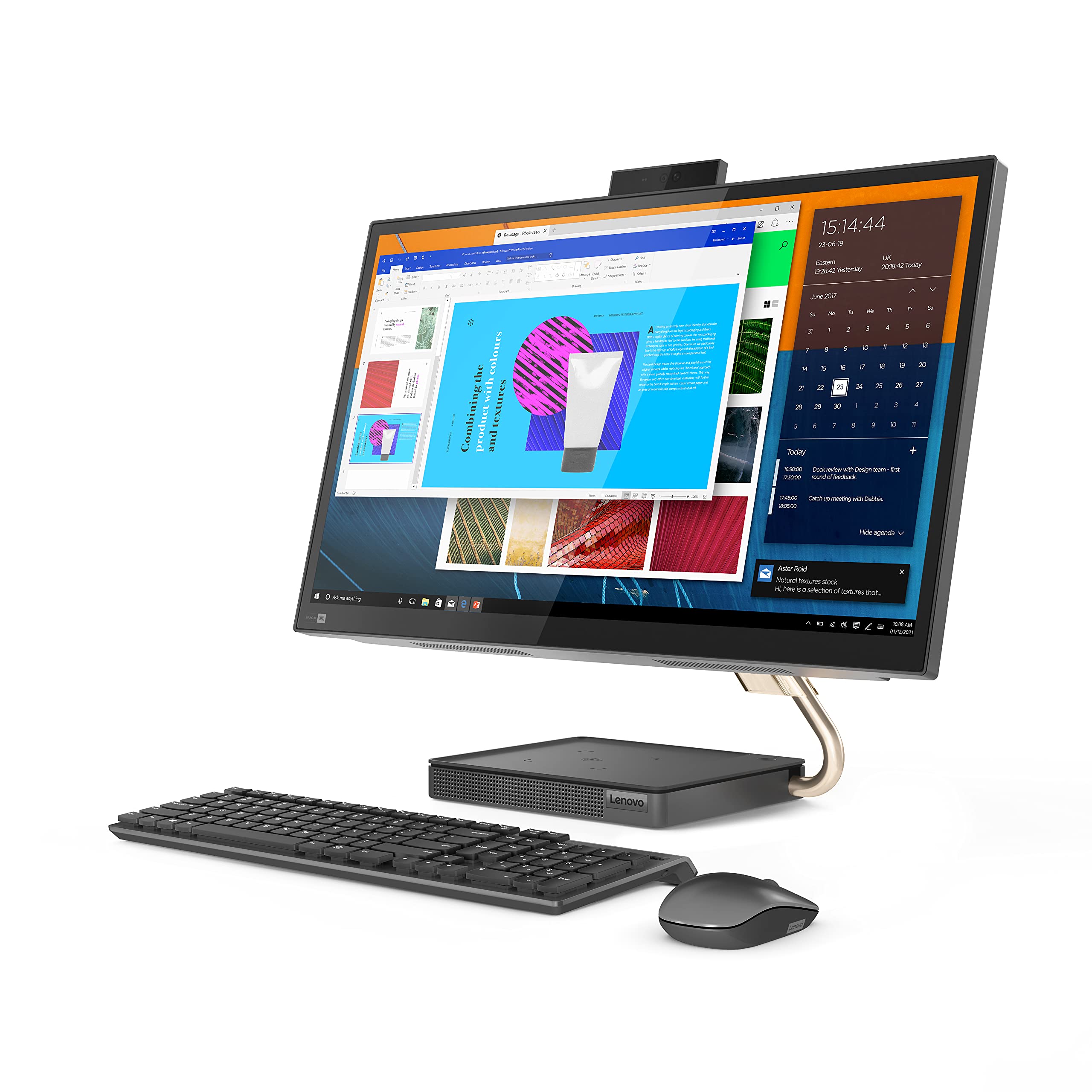 Lenovo IdeaCentre AIO 5i All-in-One Computer, 27" QHD Touch Display, Intel Core i7-10700T, 16GB RAM, 1TB HDD, 512GB SSD, Windows 11 (Renewed)