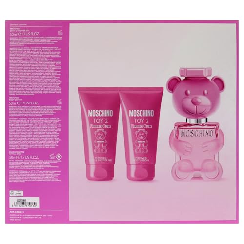 Moschino Moschino Toy 2 Bubble Gum 1.7oz EDT Spray, 1.7oz Body Lotion, 1.7oz Bath and Shower Gel Women 3 Pc Gift Set