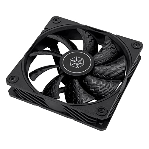 SilverStone Technology Shark Force 120 Performance Enhanced 120mm PWM Fan with Shark Skin Pattern Fan Blades, SST-SF120B, Black