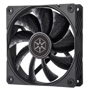 silverstone technology shark force 120 performance enhanced 120mm pwm fan with shark skin pattern fan blades, sst-sf120b, black