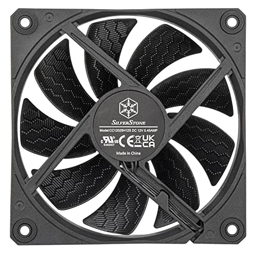 SilverStone Technology Shark Force 120 Performance Enhanced 120mm PWM Fan with Shark Skin Pattern Fan Blades, SST-SF120B, Black