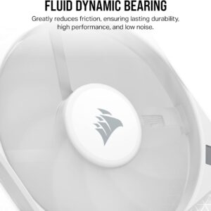 Corsair AF120 Slim, 120mm PWM Fluid Dynamic Bearing Fan (Thin Profile for Small-Form-Factor Cases, Low-Noise, Up to 2000 RPM, Zero RPM Mode Support, Universal 120x15mm Sizing) Single Pack, White