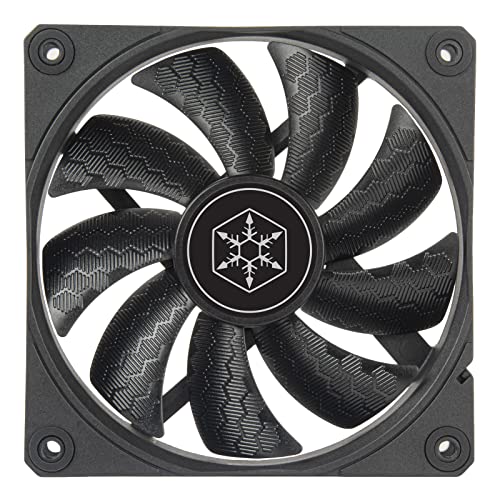 SilverStone Technology Shark Force 120 Performance Enhanced 120mm PWM Fan with Shark Skin Pattern Fan Blades, SST-SF120B, Black