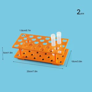 YXQ 28 Well Centrifuge Tube Rack，Orange Test Tube Holder for 10ml/15ml Detachable Plastic Stand (2 Packs)