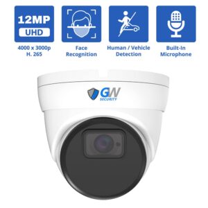 GW Security 64 Channel NVR UltraHD 12MP 4K @30FPS Face/Human/Vehicle Detection PoE Security Camera System with 32 x 12MP IP Microphone Smart AI Dome Cameras, Color Night Vision, Outdoor/Indoor Camera