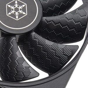 SilverStone Technology Shark Force 120 Performance Enhanced 120mm PWM Fan with Shark Skin Pattern Fan Blades, SST-SF120B, Black