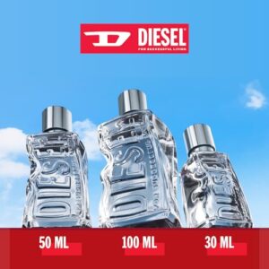 Diesel D Refillable Eau de Toilette Spray for Everyone – Men and Women – Ginger Extract, Denim Cotton Accord, Vanilla Bourbon Extract, Lavender Heart, 1.0 Fl. Oz.