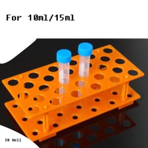 YXQ 28 Well Centrifuge Tube Rack，Orange Test Tube Holder for 10ml/15ml Detachable Plastic Stand (2 Packs)