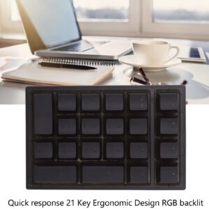 Sanpyl Number Pads, 21 Key Mechanical Numeric Keypad RGB Backlit Ergonomic Small Numeric Keyboard for Laptop Computer(Black)