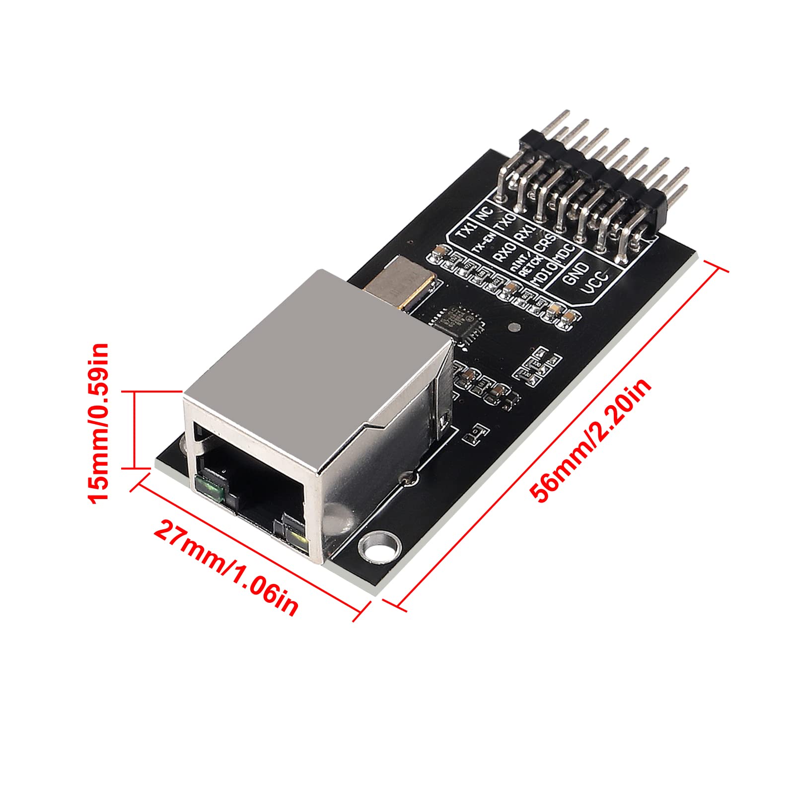 DWEII 2PCS LAN8720 Ethernet Board High Performance 10 100 Ethernet Physical Layer Transceiver (Phy) Module Kit Embedded Web 3.3V Server for Arduino