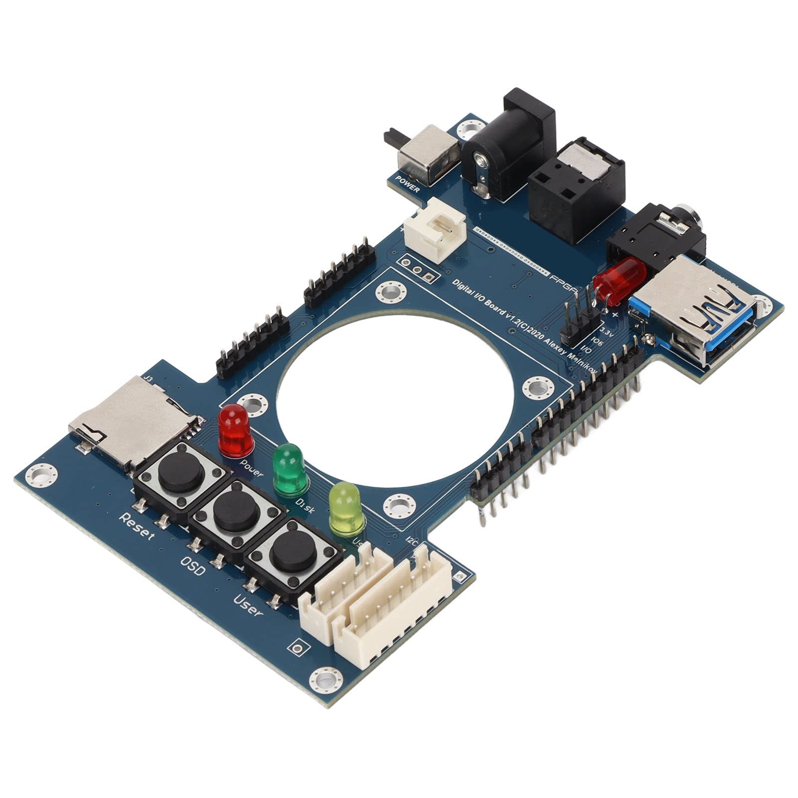 for Mister FPGA Digital IO Board V1.2, for TOSLink 3.5mm Jack Expansion Board for Terasic DE10 Nano SoC Accessories, with 3 Status Indicators