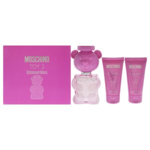 moschino moschino toy 2 bubble gum 1.7oz edt spray, 1.7oz body lotion, 1.7oz bath and shower gel women 3 pc gift set