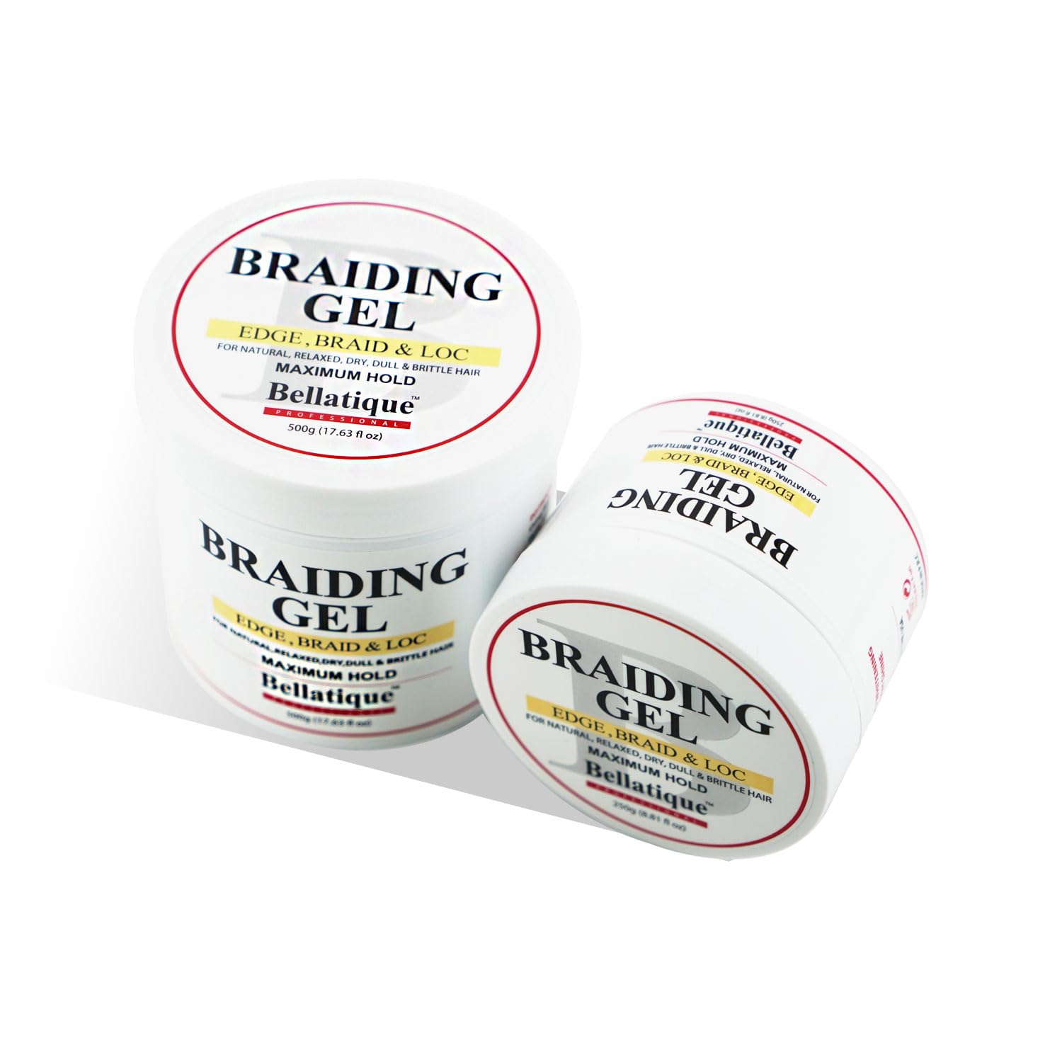 BELLATIQUE Professional Braiding Gel Maximum Hold Gel for All Hair Types (8.81 Oz) - No Flaking, No Whitening, Fast Drying, High Shine, Lasts Up to 48 Hrs