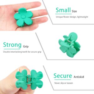 Cute Flower Claw Clips, 15 PCS 1.49 Inch Small Jaw Clips for Women Girls Thin/Medium/Thick Hair, 15 Colors Nonslip Strong Hold Clamps Catch Barrettes Hair Accessories