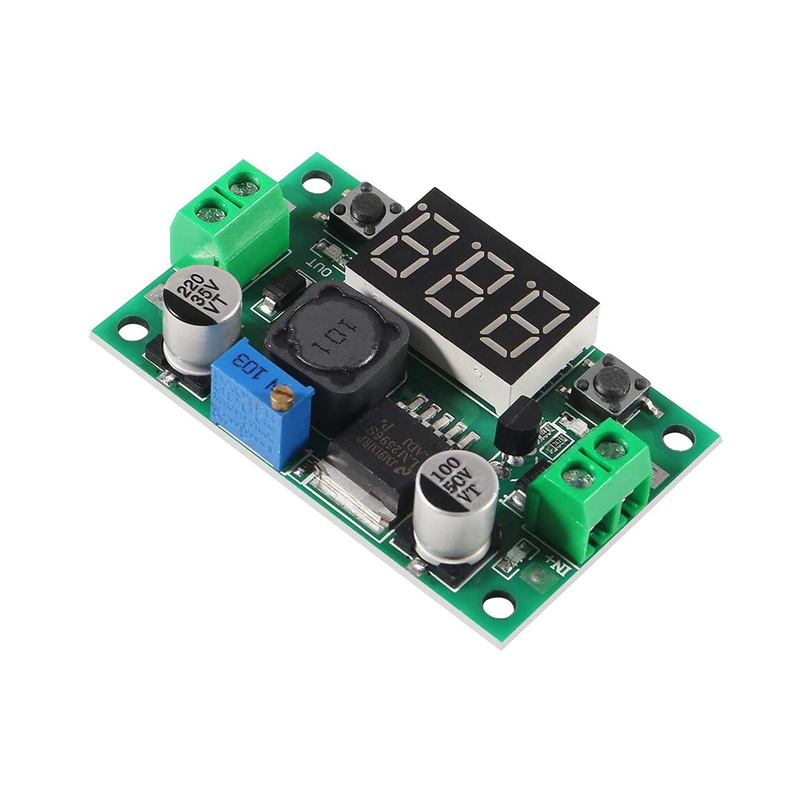 DIANN 2pcs LM2596 Adjustable DC-DC Step Down Buck Power Convert Module with LED Voltmeter Display 4.0-40V to 1.5-35V