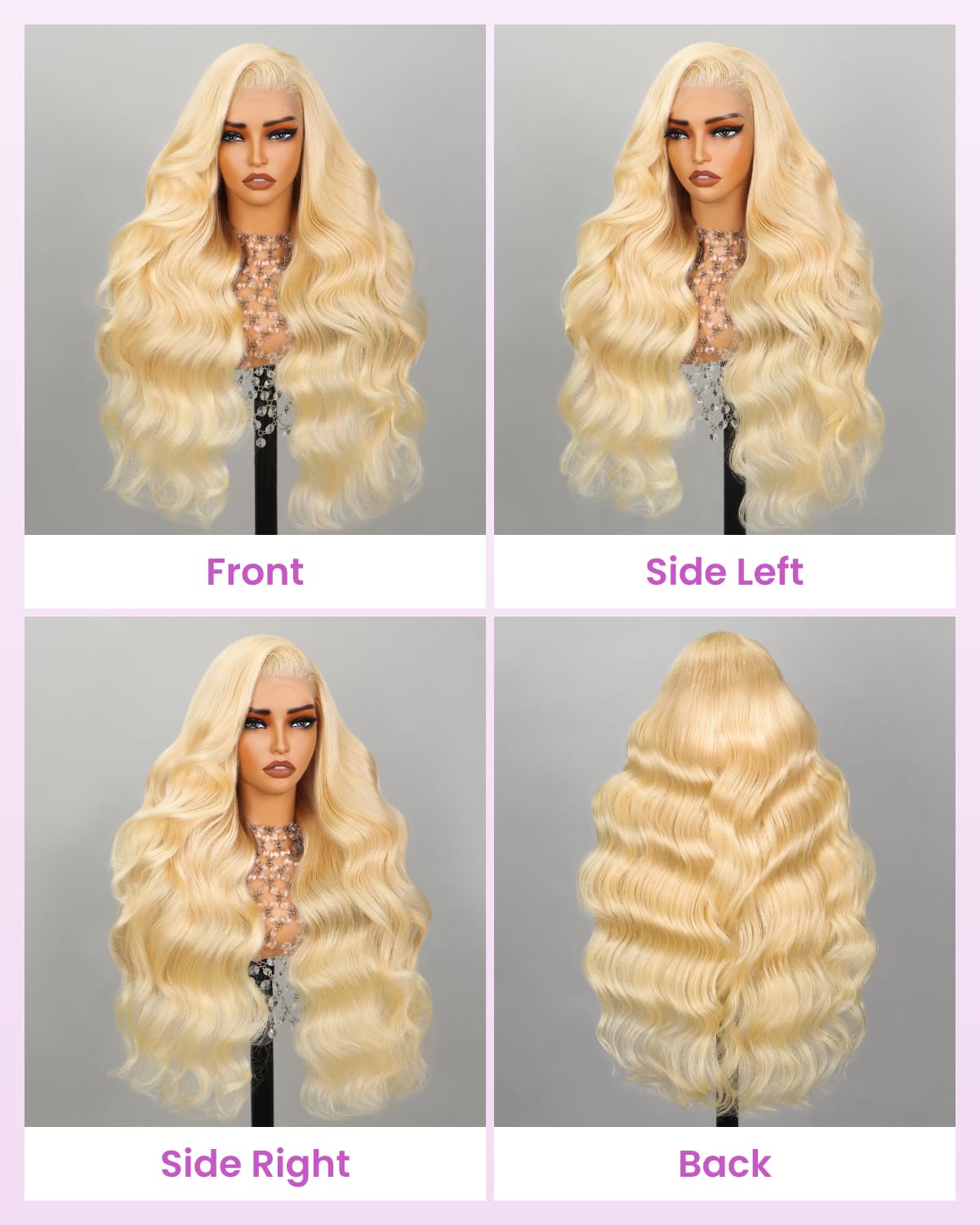 Arabella 613 Lace Front Wig Human Hair 13x4 Blonde Lace Front Wigs Human Hair 210% Density Body Wave 613 Frontal Wig Pre Plucked With Baby Hair (20inch, 613 13X4 body wave wig)