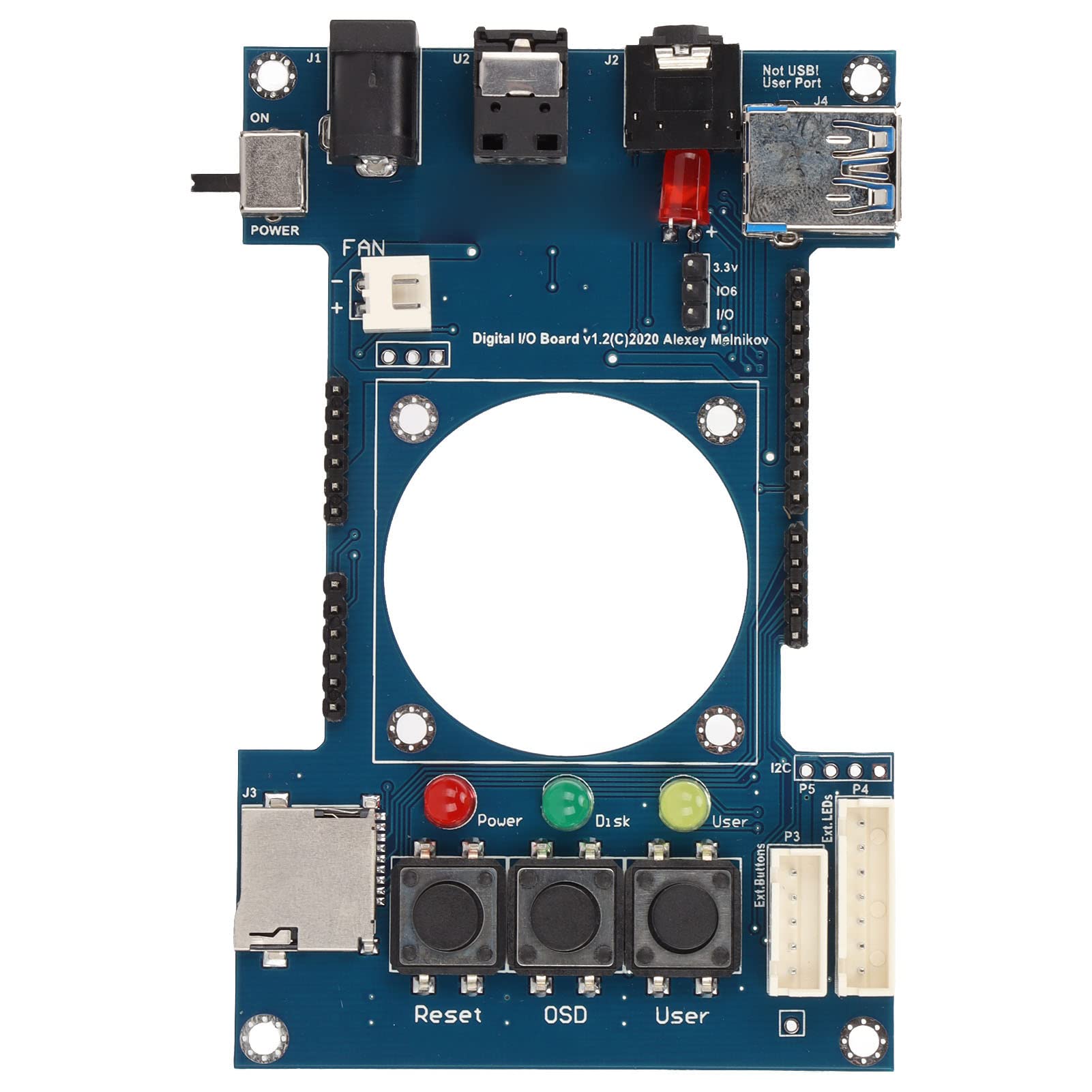 for Mister FPGA Digital IO Board V1.2, for TOSLink 3.5mm Jack Expansion Board for Terasic DE10 Nano SoC Accessories, with 3 Status Indicators