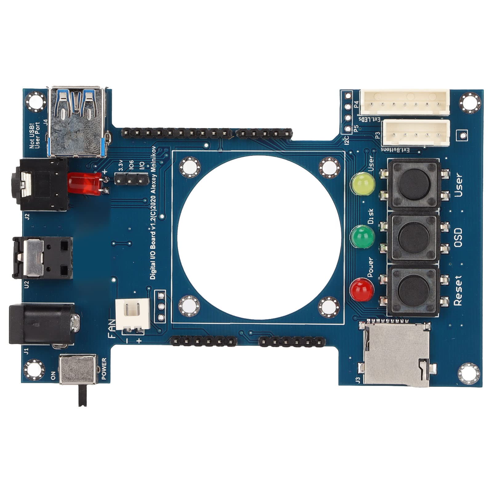 for Mister FPGA Digital IO Board V1.2, for TOSLink 3.5mm Jack Expansion Board for Terasic DE10 Nano SoC Accessories, with 3 Status Indicators