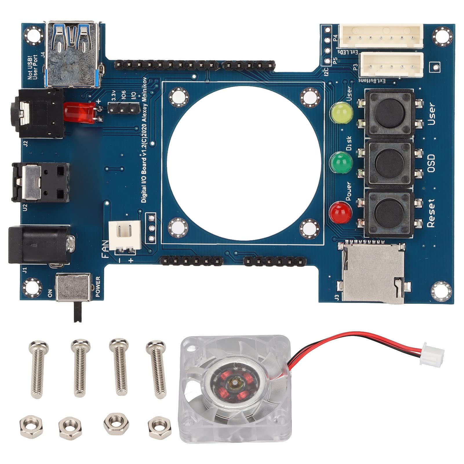 for Mister FPGA Digital IO Board V1.2, for TOSLink 3.5mm Jack Expansion Board for Terasic DE10 Nano SoC Accessories, with 3 Status Indicators