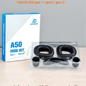 A50 Gen 4 Mod Kit - defean Replacement Earpads and Headband Compatible with Astro A50 Gen 4 Headset,Ear Cushions, Upgrade High-Density Noise Cancelling Foam, Added Thickness