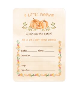 m market on mainstreet pumpkin patch invitations & thank you cards, including envelopes, 25 count, made in the u.s.a. (baby shower invite)