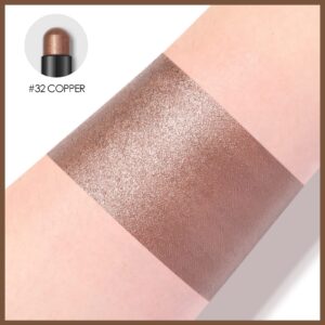 FOCALLURE Shimmer and Matte Cream Eyeshadow Stick,Smooth Brilliant Eye Brightener Pencil for Women,Long Lasting Waterproof Eye Shadow and Liners Makeup,COPPER