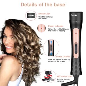 Curling Iron Wand Set, Curling Wand 3 in 1 Hair Curling Wands Interchangeable Ceramic 0.35-1.25inch Barrel Hair Curler, with Heat Resistant Glove