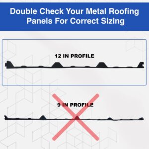 Duco 12 Inch Inside Profile (20 Pack) R Panel Foam Closure Strips for Metal Roofing Panels - 3 Feet Long, Black Rib Corrugated Metal Roof Foam Closure Strips