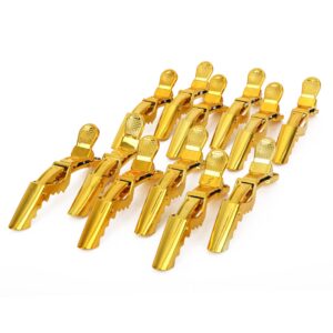 Premium Hair Clips 12 Pack - Large Croc Clips for Thick Hair Styling and Sectioning - Gold