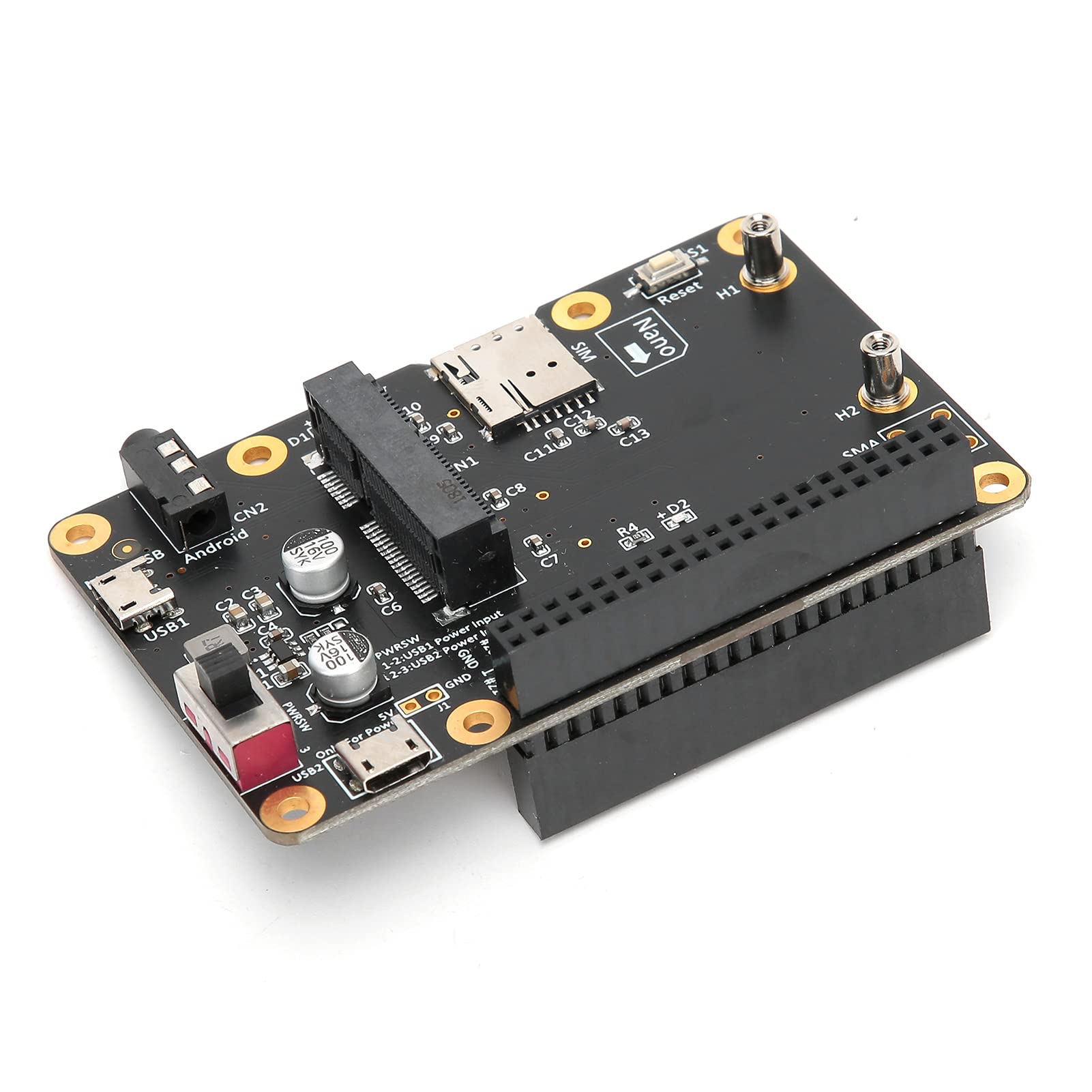 3G 4G LTE Base Hat Module, PC Computer Board to Micro USB with SIM Card, Support 3Amps, Mini PCI E Socket, for Raspberry Pi 4 3 2