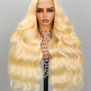 Arabella 613 Lace Front Wig Human Hair 13x4 Blonde Lace Front Wigs Human Hair 210% Density Body Wave 613 Frontal Wig Pre Plucked With Baby Hair (20inch, 613 13X4 body wave wig)