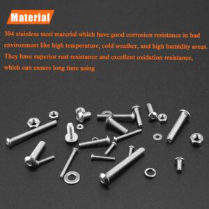 HELIFOUNER 1500 Pieces M2 M3 M4, 304 Stainless Steel Button Head Socket Cap Metric Screws Bolts Washers Nuts Hardware Assortment Kit with Hex Wrenches