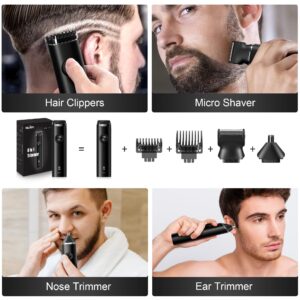 Sejoy Beard Trimmer for Men, Cordless Hair Clippers Hair Trimmer, Waterproof Mustache Body Nose Ear Facial Cutting Shaver, Electric Razor All in 1 Grooming Kit, USB Rechargeable & LED Display