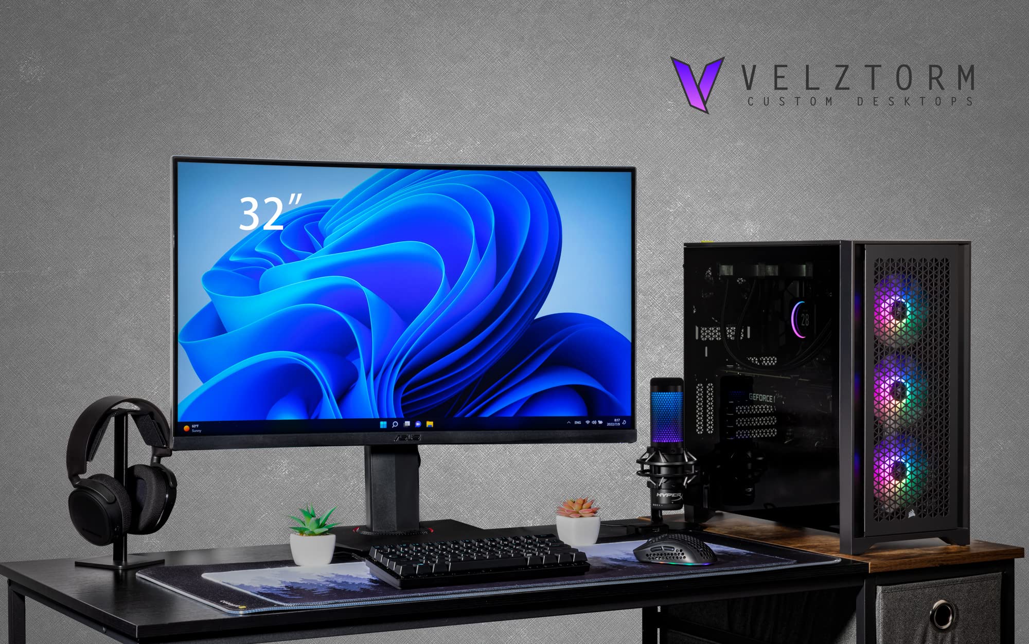 Velztorm Tentorix Custom PC Gaming Tower (240 mm AIO, AMD Ryzen 7 5800X3D 8-Core, GeForce RTX 3070 8GB, 32GB DDR4, 2TB PCIe SSD + 2TB HDD (3.5), AC WiFi, RGB Fans, 750W PSU, BT, Win 11P) VELZ0057