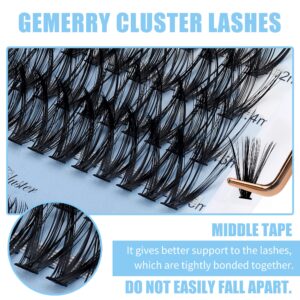 Lash Clusters Eyelash Clusters 280 PCS Cluster Eyelash Extensions Soft&Natural Individual Lashes Mink Cluster Lashes DIY At Home Lash Extension Clusters By GEMERRY(30D/40D-D, 8-16mm)