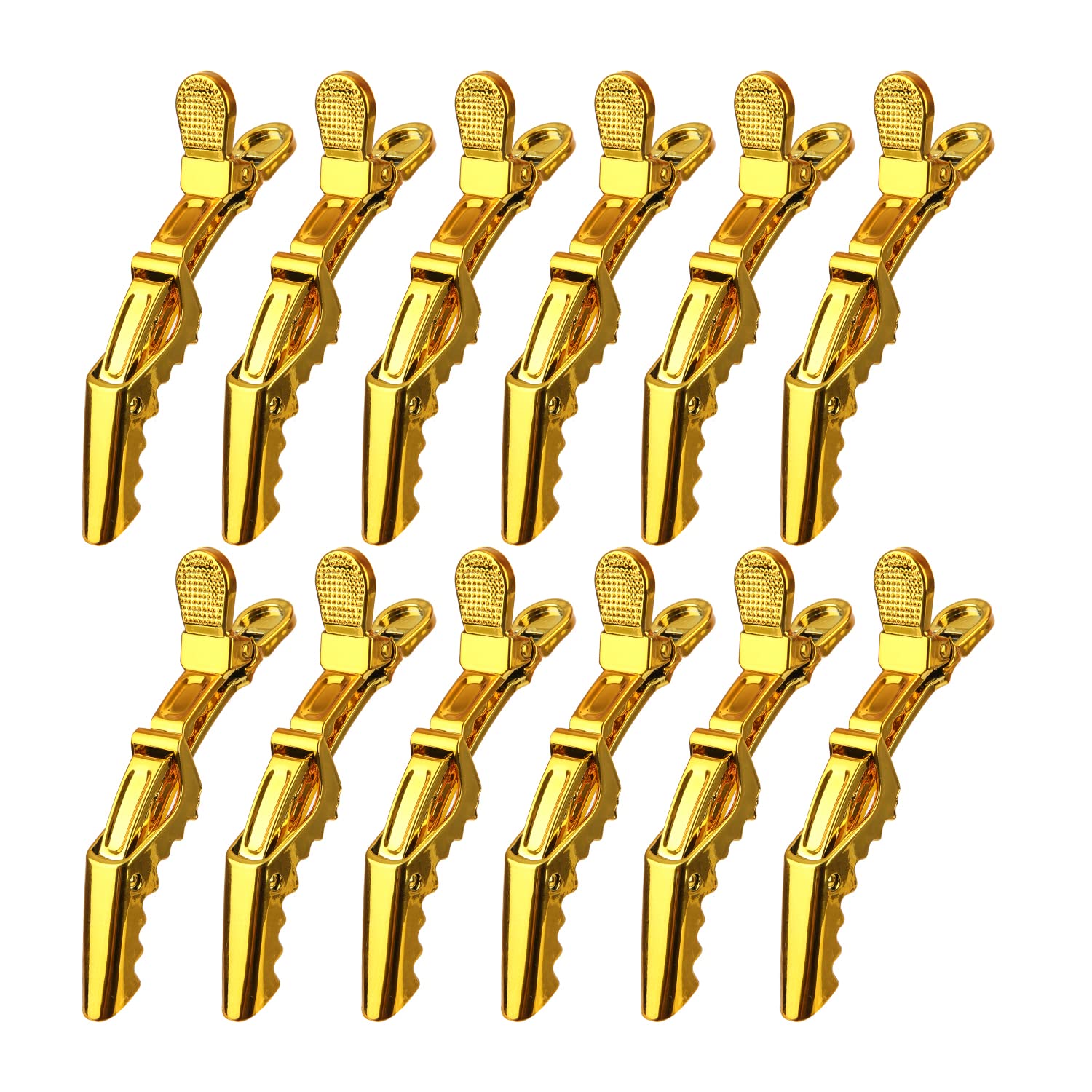 Premium Hair Clips 12 Pack - Large Croc Clips for Thick Hair Styling and Sectioning - Gold