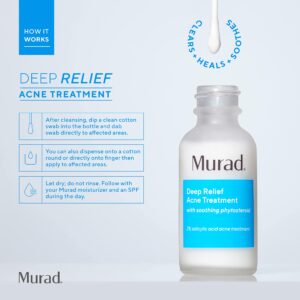 Murad Deep Relief Acne Treatment - Acne Control Max Strength 2% Salicylic Acid, Healing Treatment for Deep, Uncomfortable Acne, 1 Fl Oz