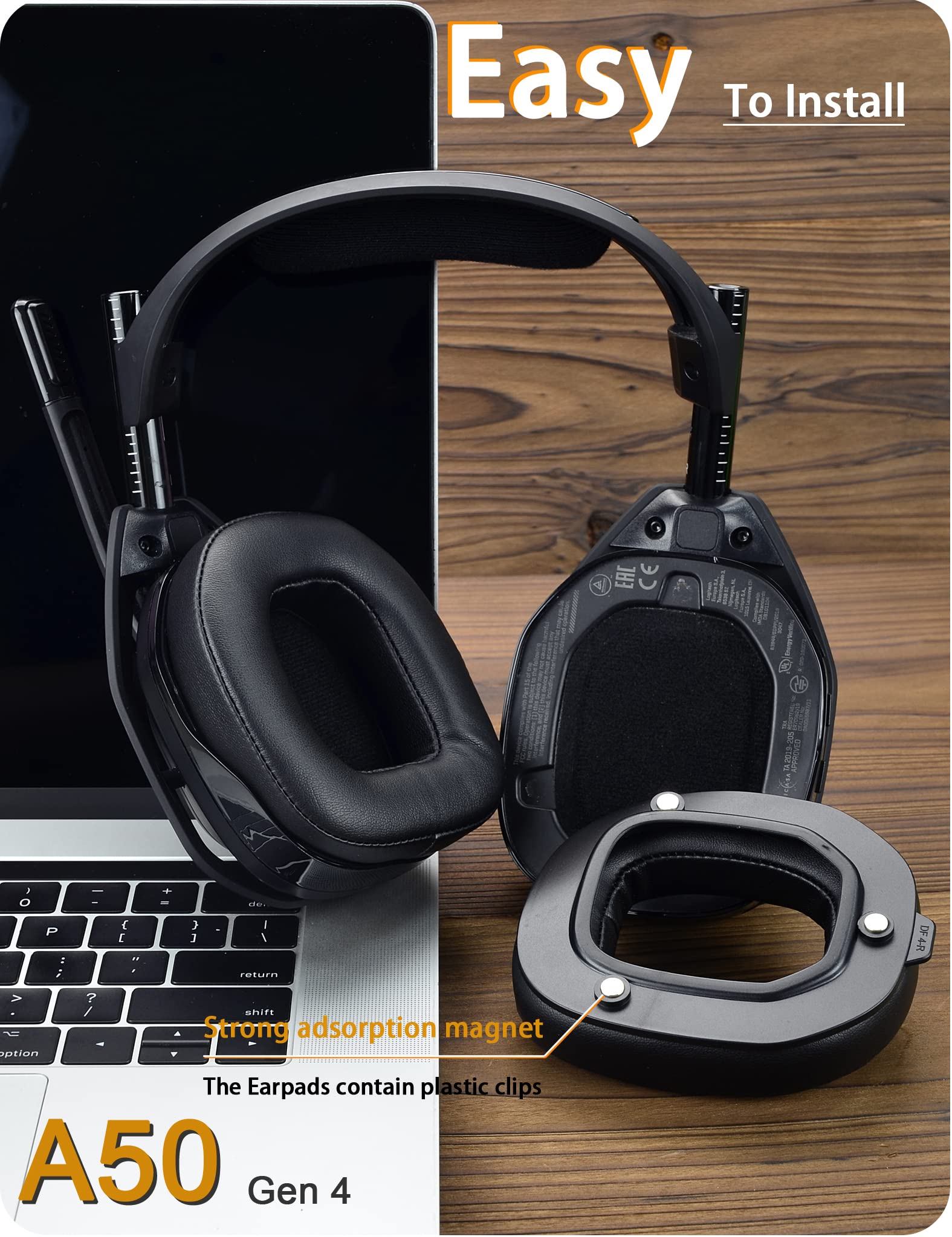 A50 Gen 4 Mod Kit - defean Replacement Earpads and Headband Compatible with Astro A50 Gen 4 Headset,Ear Cushions, Upgrade High-Density Noise Cancelling Foam, Added Thickness