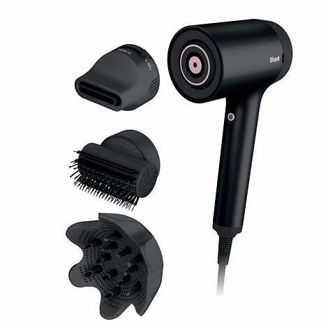 SHARK HyperAir IQ Hair Dryer Ultra-Fast Drying. No Heat Damage. Styles That Last. (Black), 4 Count (HD125)