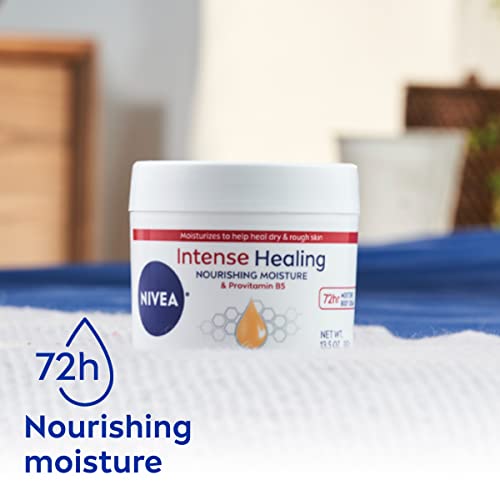 NIVEA Intense Healing Body Cream, Non-Greasy Daily Moisturizer for Dry Skin, Enriched with Provitamin B5, Moisturizes Up To 72 Hours, 13.5 Oz Jar