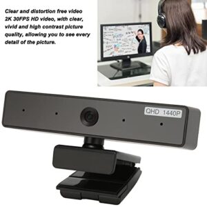 Webcam, Auto Electronic Gain Electronic Shutter High Sensitivity USB Webcam with Dual Microphone for Desktop Meetings