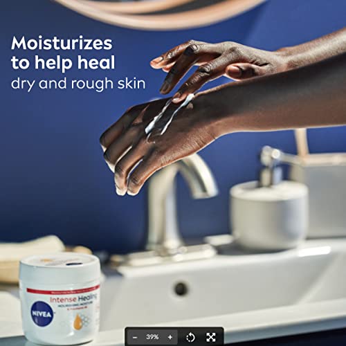 NIVEA Intense Healing Body Cream, Non-Greasy Daily Moisturizer for Dry Skin, Enriched with Provitamin B5, Moisturizes Up To 72 Hours, 13.5 Oz Jar