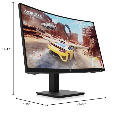 HP 27-inch Curved 165Hz QHD Gaming Monitor, Eyesafe (X27qc, Black) (Renewed)