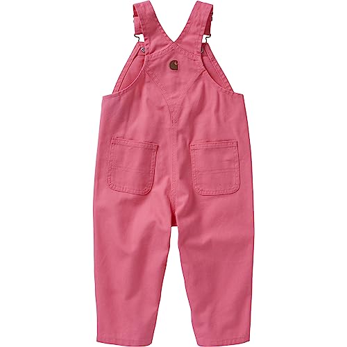 Carhartt baby girls Bib (Lined and Unlined) Overalls, Carhartt Pink Lemonade, 18 Months US