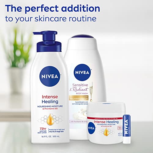 NIVEA Intense Healing Body Cream, Non-Greasy Daily Moisturizer for Dry Skin, Enriched with Provitamin B5, Moisturizes Up To 72 Hours, 13.5 Oz Jar