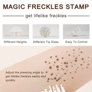 Erinde Upgrade Liquid Freckle Pen, Fake Freckles Stamp Air Cushion, Long Lasting Waterproof Quick Dry Lifelike Freckles Marker Makeup, Magic Freckle Stamp for Natural Sunkissed Makeup, 02 Chocolate